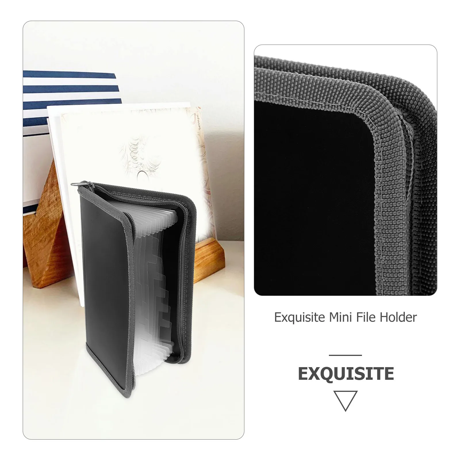 Small Multilayer Zipper Accordion Folder Receipt Portable Document Holder Compact Storage Travel Essentials Accordion File