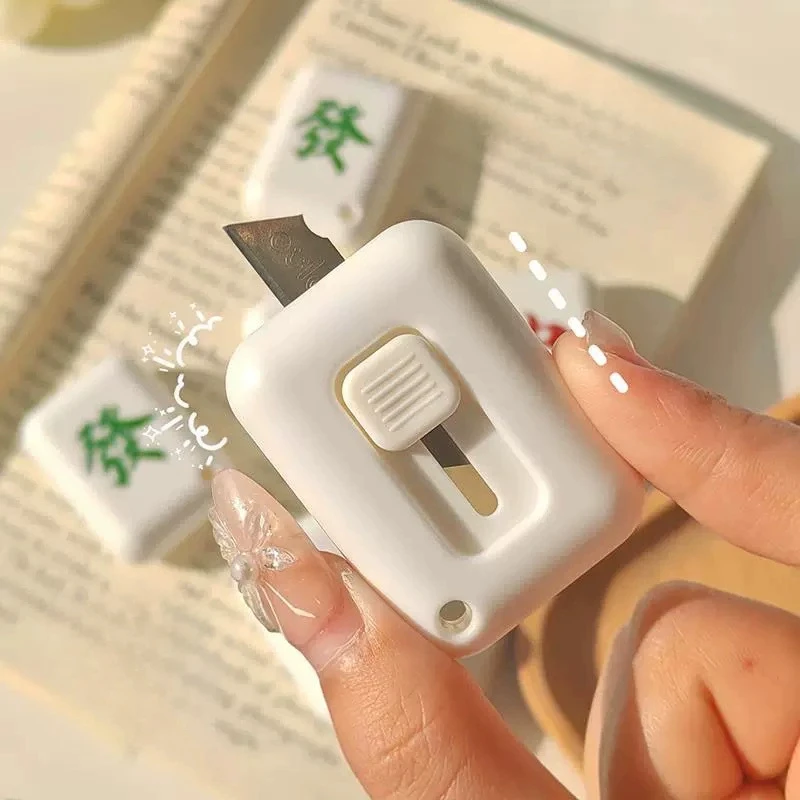 Mini Portable Craft Knife Set CuteUtility Cutter for Unboxing Journaling Safety Blades Chinese Mahjong Envelope Opener Gift