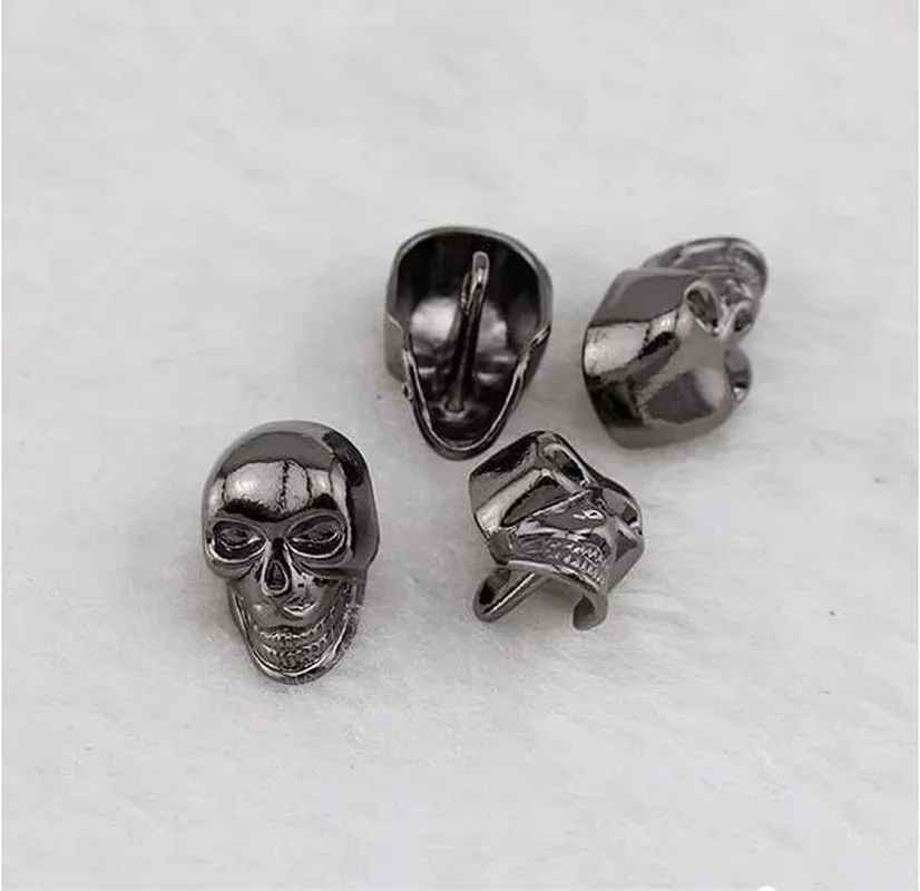 Skull Metal Buttons Personality Characteristic Shirt Decoration Buckle Gold Gun Black Buttons 20pcs/bag