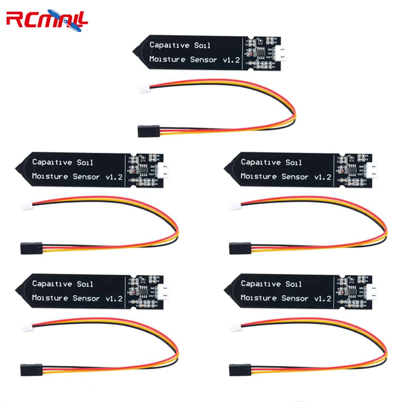 

5PCS Capacitive Analog Soil Moisture Sensor Corrosion Resistant With Gravity 3-Pin Interface for Arduino Raspberry pi