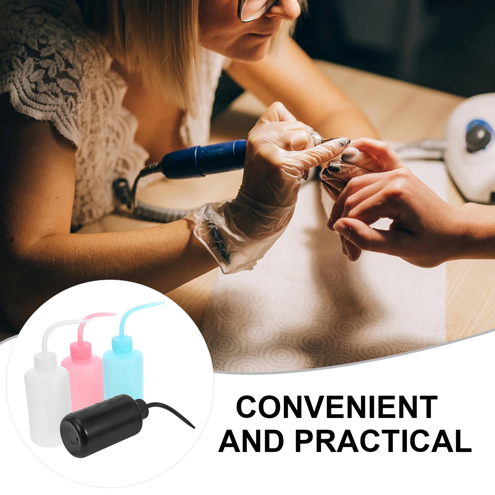 4 bouteilles de lavage pour tatouages, capacité de 250 ml, bouteille d'eau portable à presser, facile à utiliser, bouteille de nettoyage pour artistes, bec courbé