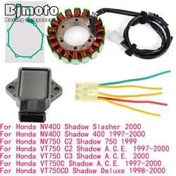 Engine Stator Coil+Voltage Regulator rectifier For Honda NV750 VT750 C CD C2 C3 Shadow 750 A.C.E. Deluxe 1997-2000 With Gasket