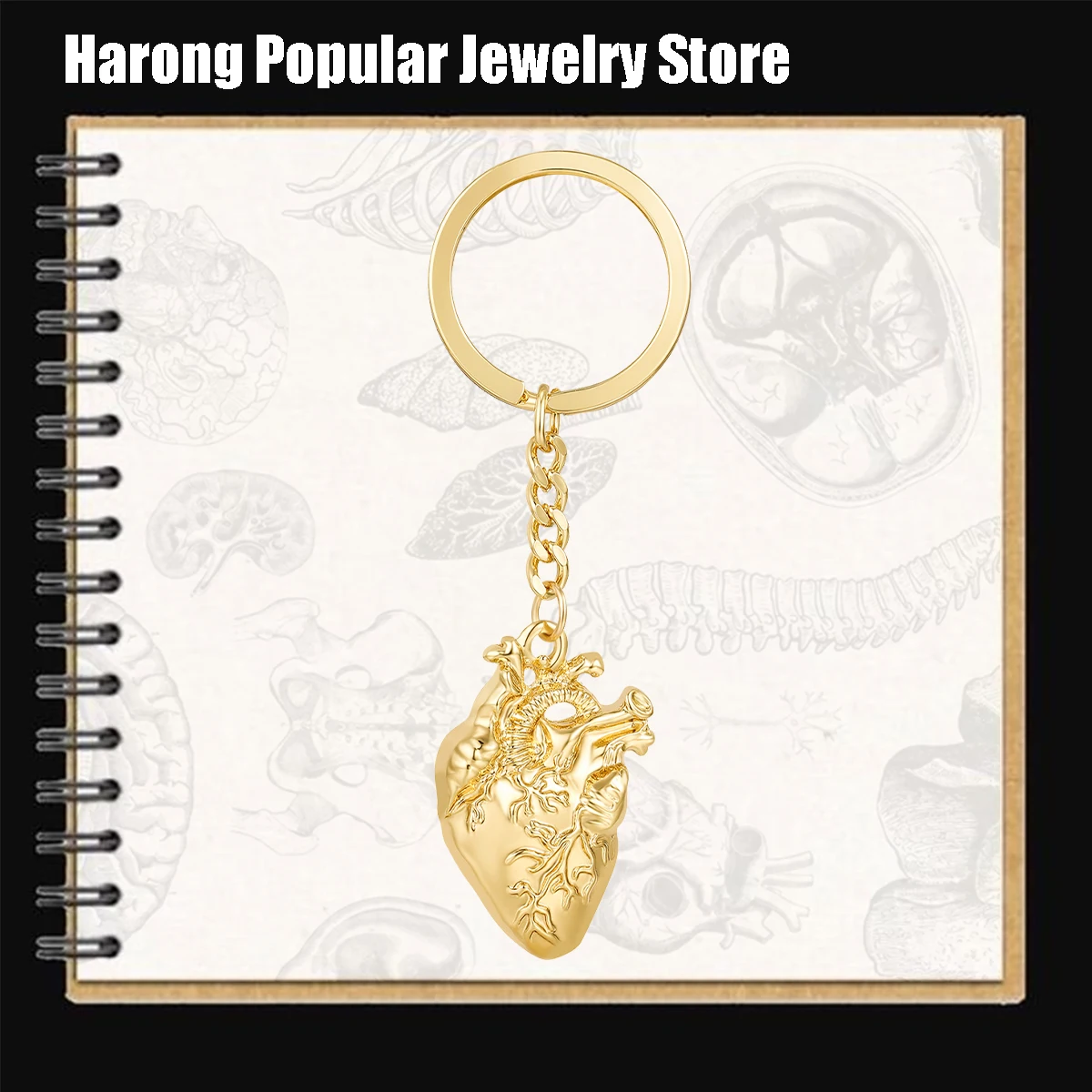 

Harong Exquisite Medical Heart Metal Keychain Cute Medicine Key Ring Accessories Gift for Doctor Nurse Student