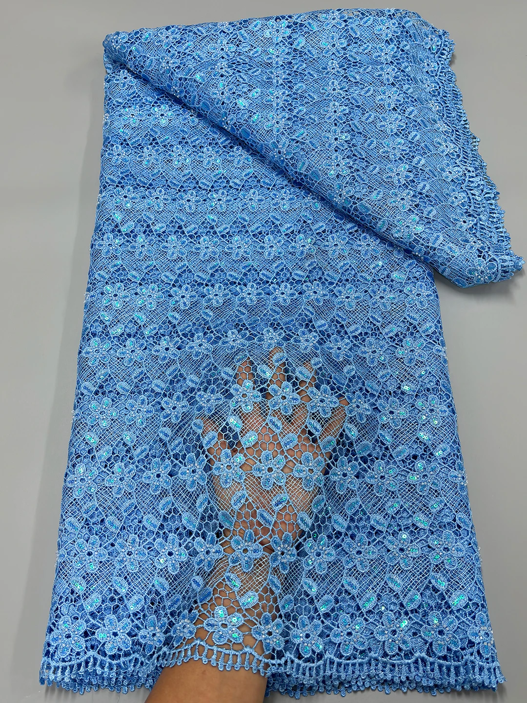 

Luxury African Guipure Cord Beads Lace Fabric 2025 Newest Nigerian Water Soluble Sequins Lace For Women Wedding Party Dress