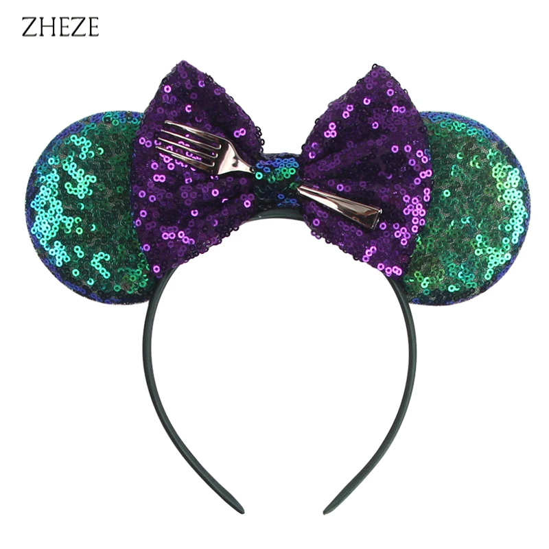 2024 New Chic Mermaid Mouse Ears Headband Girls Kids Glitter Starfish Hairband Sequin 5\