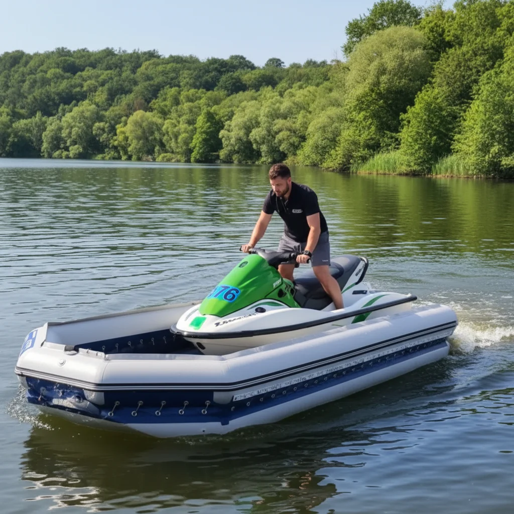 1.5*3.5*2.8M Portable Lightweight Sturdy Inflatable Dry Dock for Surfing PVC Floating Dock with Blow Boat Lift