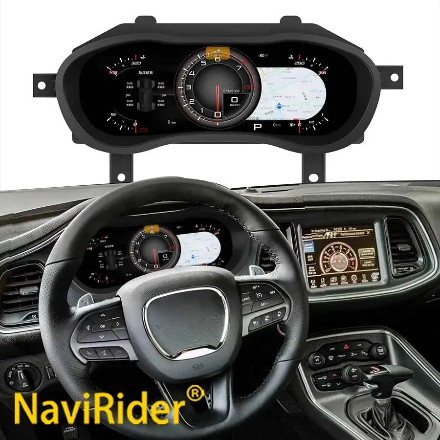 Con Carplay para Dodge Challenger, Panel de Instrumentos Digital LCD de 12.3 Pulgadas, Apto para Modelos 2012-2018, Accesorio para Auto