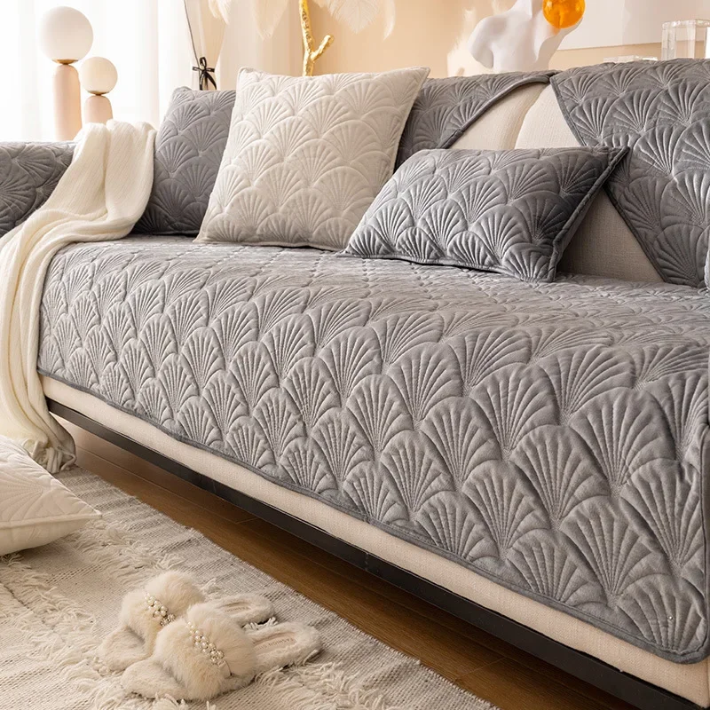 

Nordic sofa cushion simple modern winter short plush non-slip cushion four seasons universal leather sofa cover cloth towel