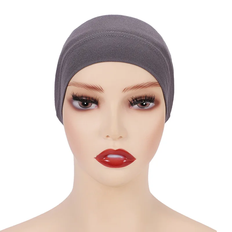 Donne morbido cotone sotto la sciarpa berretto turbante pronto usura Hijab Cap femminile foulard cofano Hijab Head Wraps per le donne