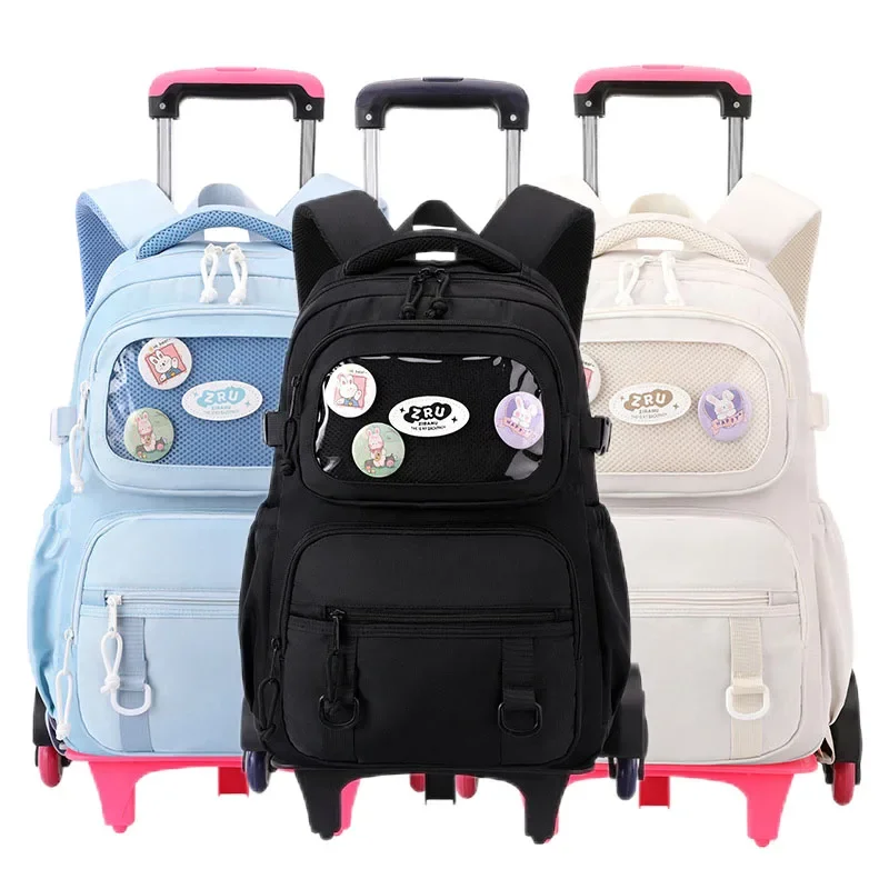 Rolling Backpack School Bags for Girls Kids Back Pack Wheels Roller Bookbag Trolley Schoolbag Wheeled Bagpack Mochila Infantil