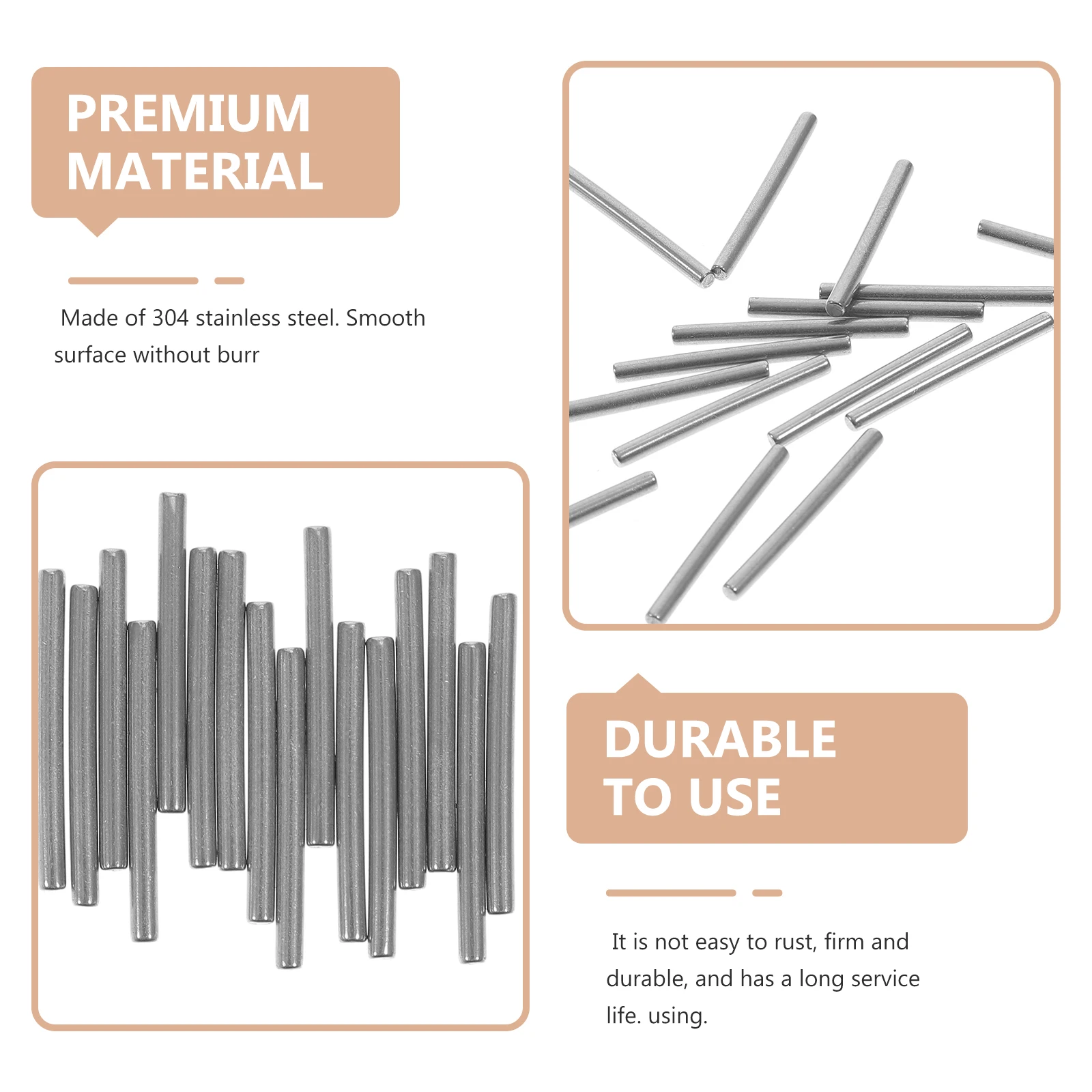 

200pcs Cylindrical Pins 2mmx20mm Stainless Steel Furniture Installation Dowel Shelf Support St Parts Hardware
