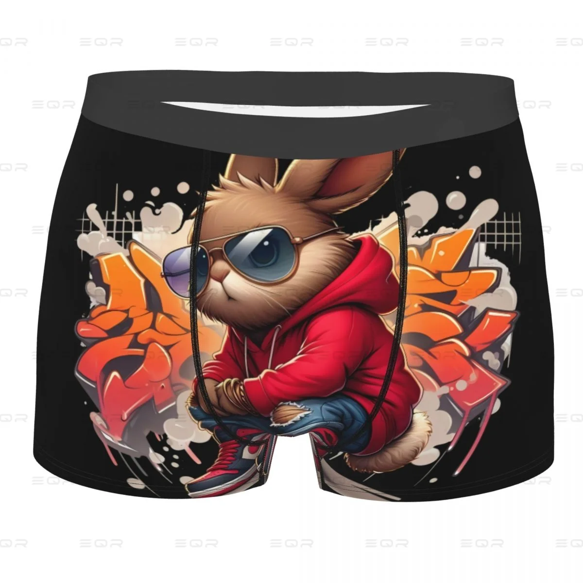 

Simple Power Of Fish Bump Rabbit Bunny Men's Boxer Briefs,Highly Breathable Underpants,High Quality 3D Print Shorts