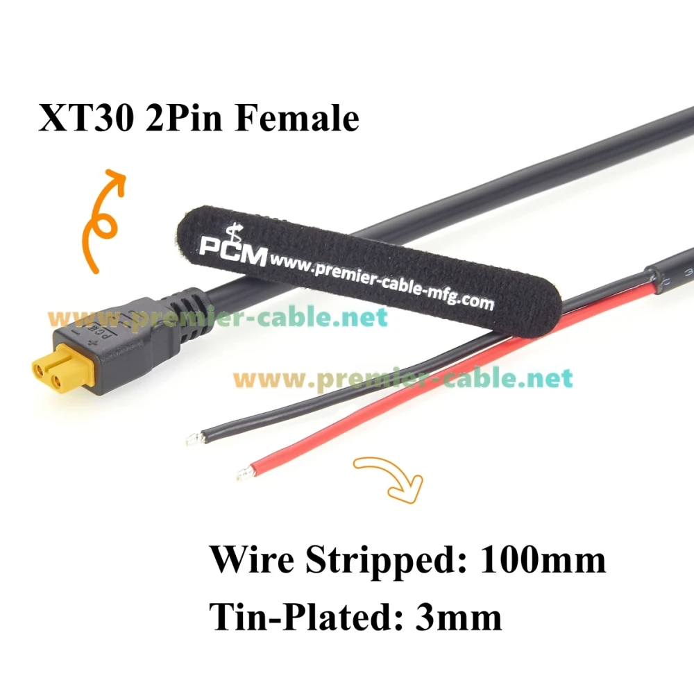 XT30 Stromkabel XT30 Buchse auf offenes Ende Pigtail-Kabel 16AWG Hochstrom für FPV-Drohne, LiPo-Akku, RC-Flugzeug, Solargenerator – Detail 2