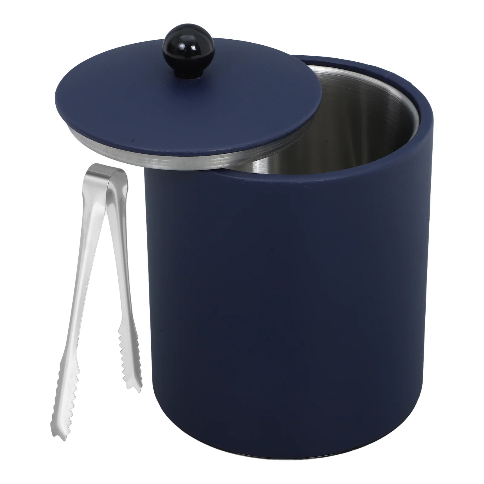 

Stainless Steel Ice Bucket and Clamp Insulated Tongs Bin with Lid for Freezer Pliers