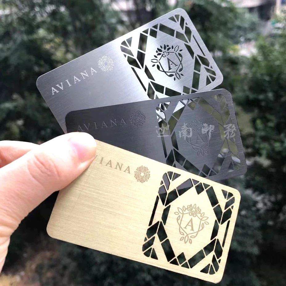 

Роскошные металлические визитные карточки Loyalty на заказ, цифровая и офсетная печать, необычная и офсетная бумага с тиснением поверхности с логотипом