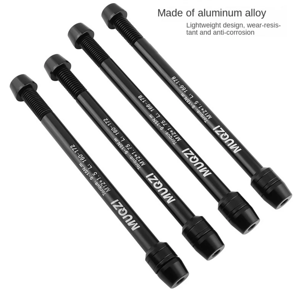 Front Rear Axle Bike Thru Axle Bike Shaft Axle Lever Bike Hub Skewers 160-172 mm Aluminum Alloy Bike Barrel Shaft Trainer