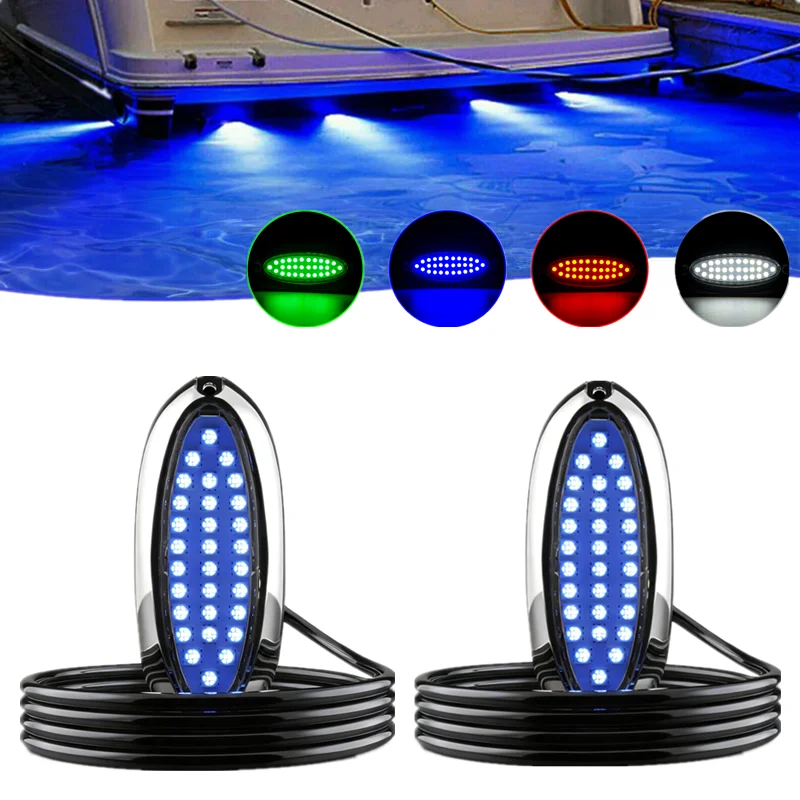 

2PCS DC10-30V 30LED Underwater Boat Stern Transom Light Trailer Marine Truck Yacht LED Navigation Signal Warning Lamp