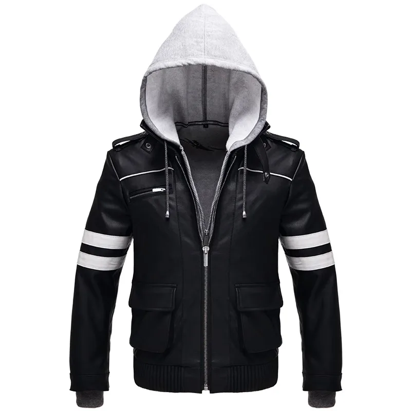 Game Prototype Cosplay Costumes Alex Mercer Faux Leather Jacket Black PU Embroidery Coat For Men