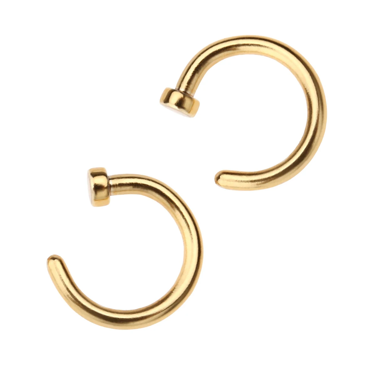 

2Pcs Golden 6Mm Nose Hoop Ring Titanium Steel Surgical Grade C-Shaped Open Style for Men and Women Hypoallergenic Nose Piercing