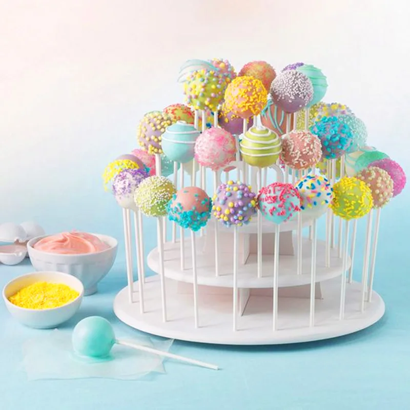 3 Tiers Cake Pop Display Stand White Lolipop Stand Table Dessert Candy Decor for Baby Shower Wedding Birthday Party Decor