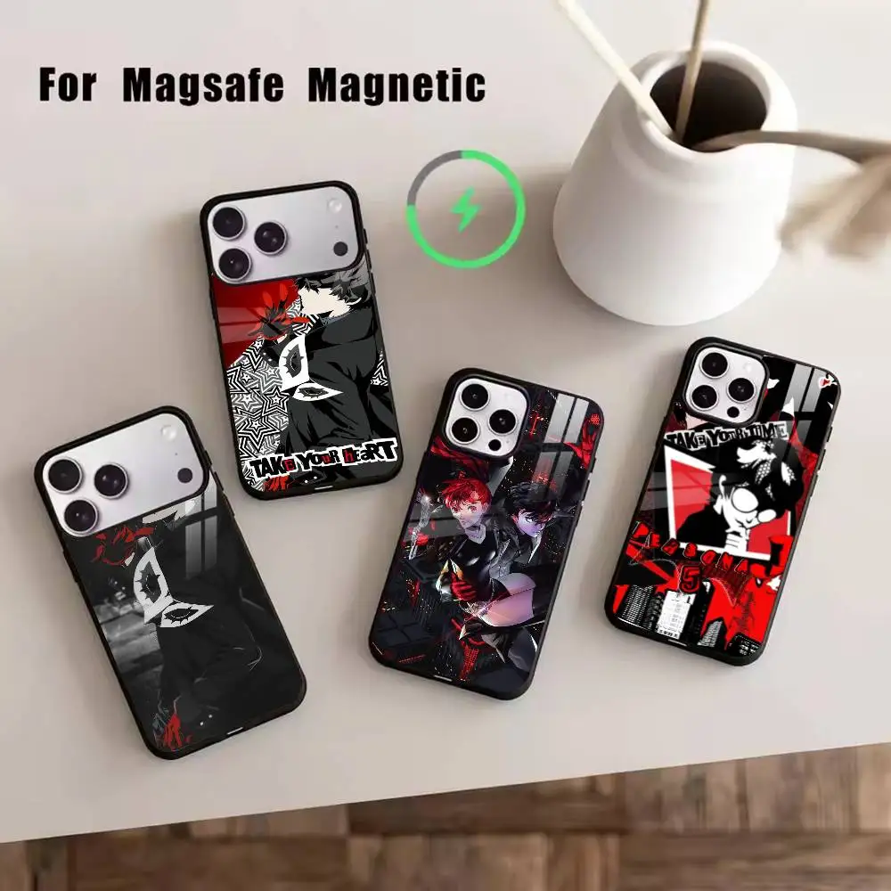 

games-Wallpaper Persona 5 Phone Case For iPhone17,16,15,14,13,12,11 Plus,Pro Magnetic For Magsafe Wireless Charging
