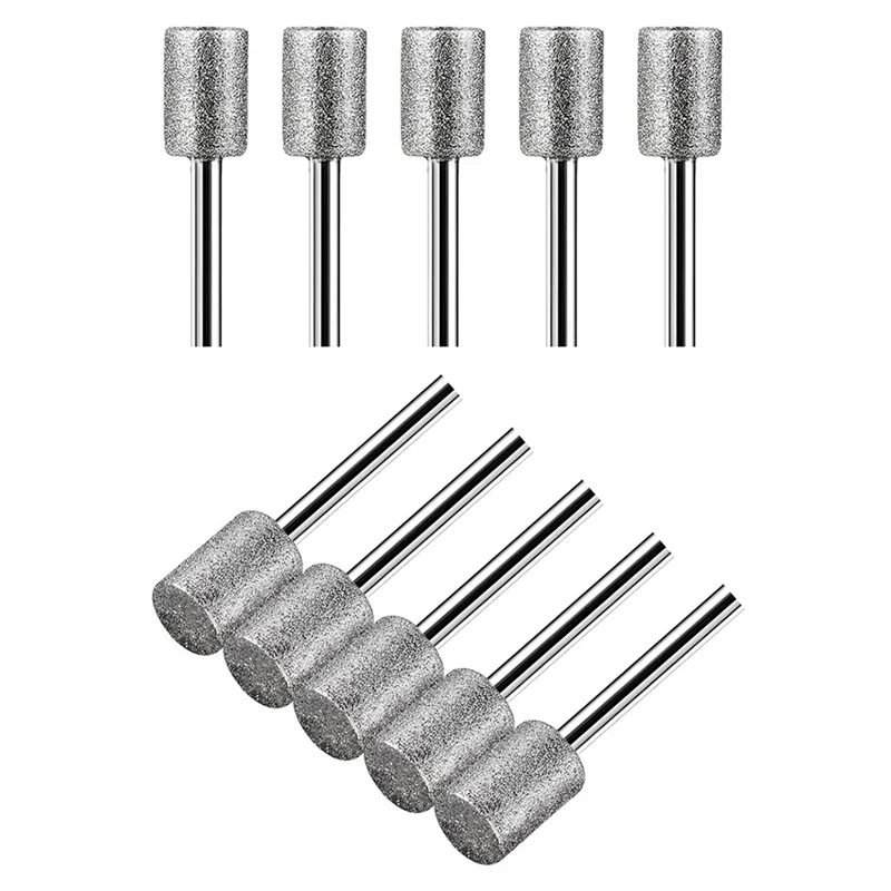 ABQR 10 шт., 8 мм, цилиндрическая головка, алмазные заусенцы, шлифовальный набор для резьбы по камню, стеклу, керамики, вращающихся инструментов