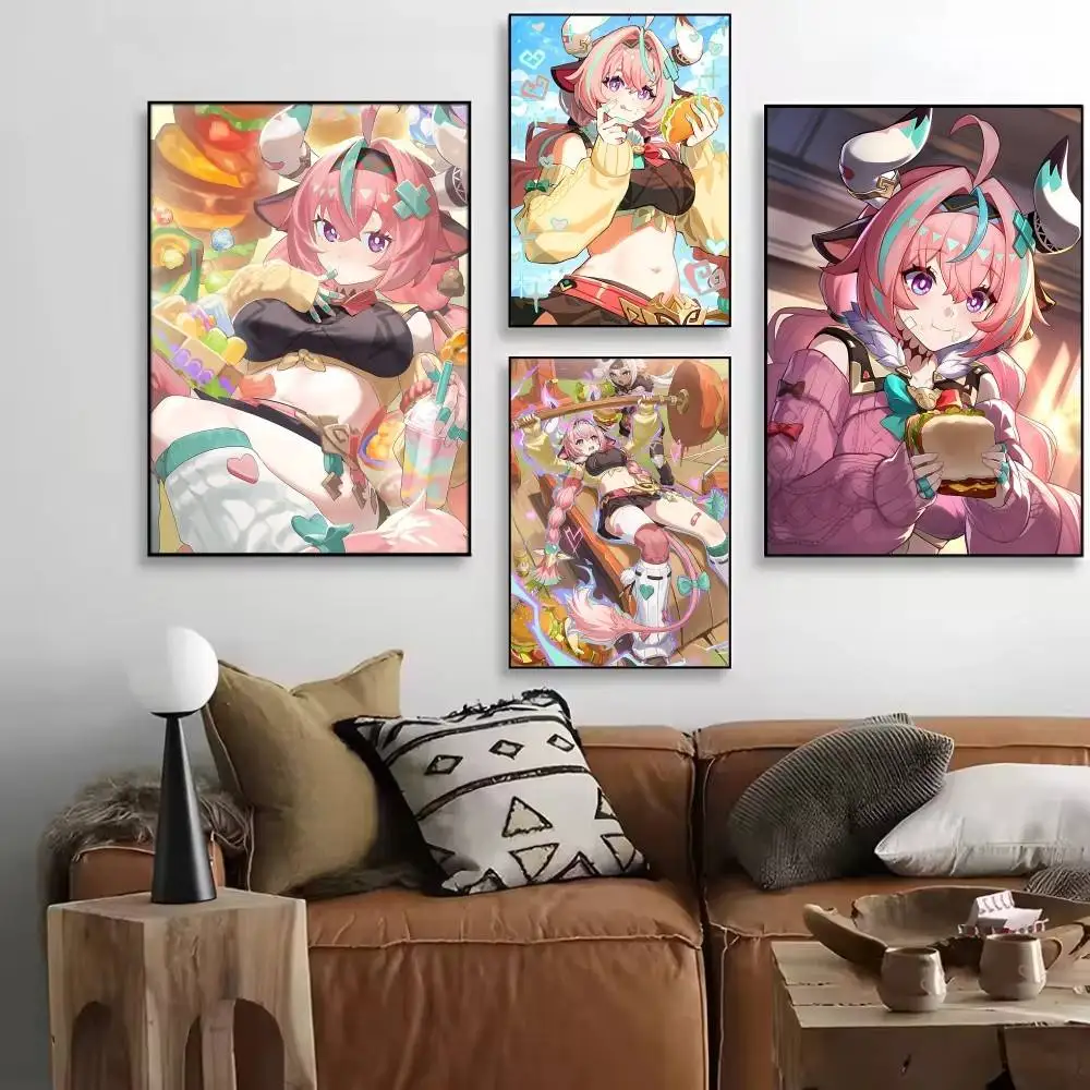 Anime Game Genshin Impact Varesa Posters High Quality Self-adhesive Wall Art Decorations Color Prints Sticky