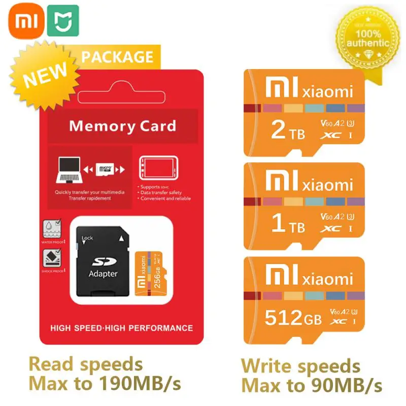 Original Xiaomi MIJIA Micro TF SD Card 2TB 1TB 512GB High Speed Memory Card 256GB 128GB TF Card for Drone Equipment Audio PC