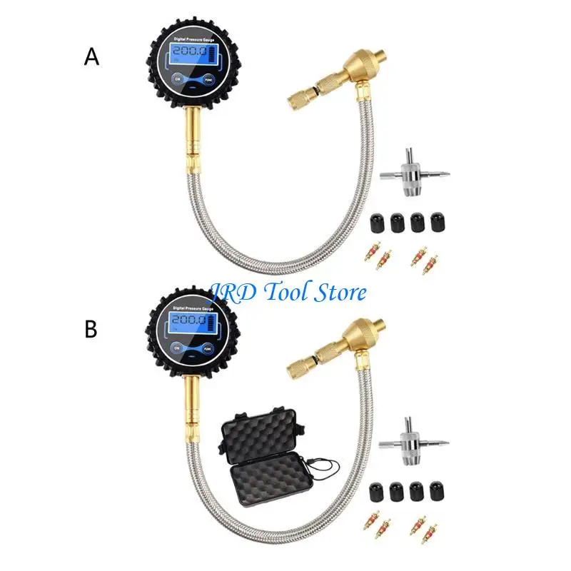 A2UD Digital Tire Pressure Gauge 0-200PSI Calibrated to Accuracy of 0.1 4 Settings Compatible for w/ Car SUV RV Truck Motorcy