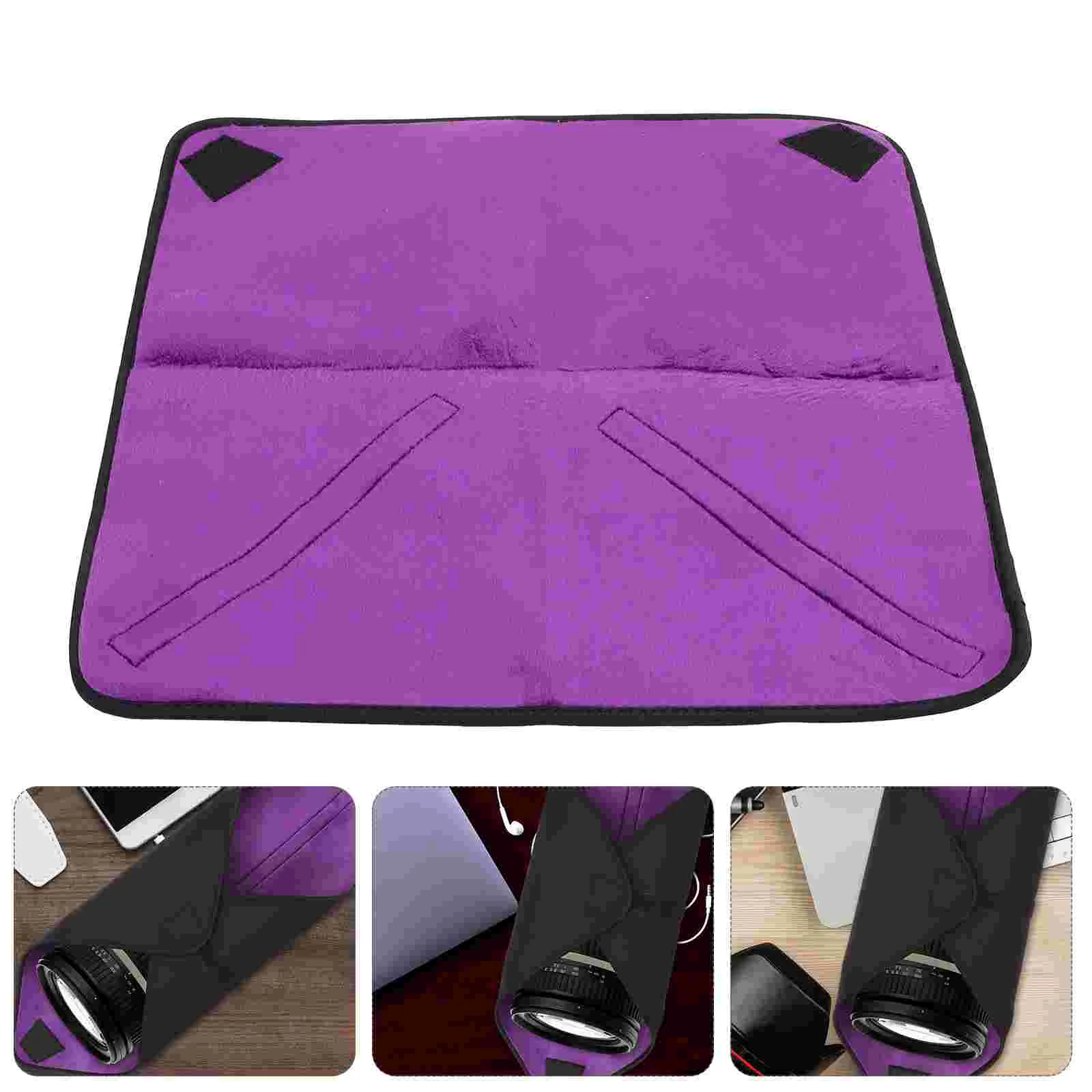 

Black Velvet Thickened Camera Lens Wrap Bag 45x45CM Neoprene Anti Scratch Splashproof Compact Photography Travel