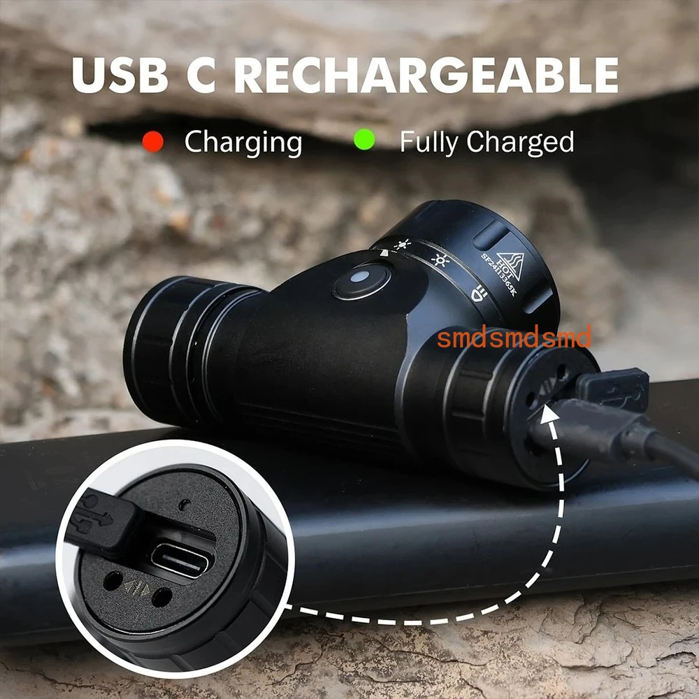 HS21 SFT40 LED 2000lm Red Headlamp 18650 USB C Rechargeable Flashlight Powerful Headlight with Infrared sensor