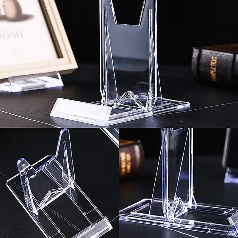 Clear Display Easels Adjustable Transparent Plastic Plate Holder Stand Pictures Frame Rack Wedding Birthday Home Decoration