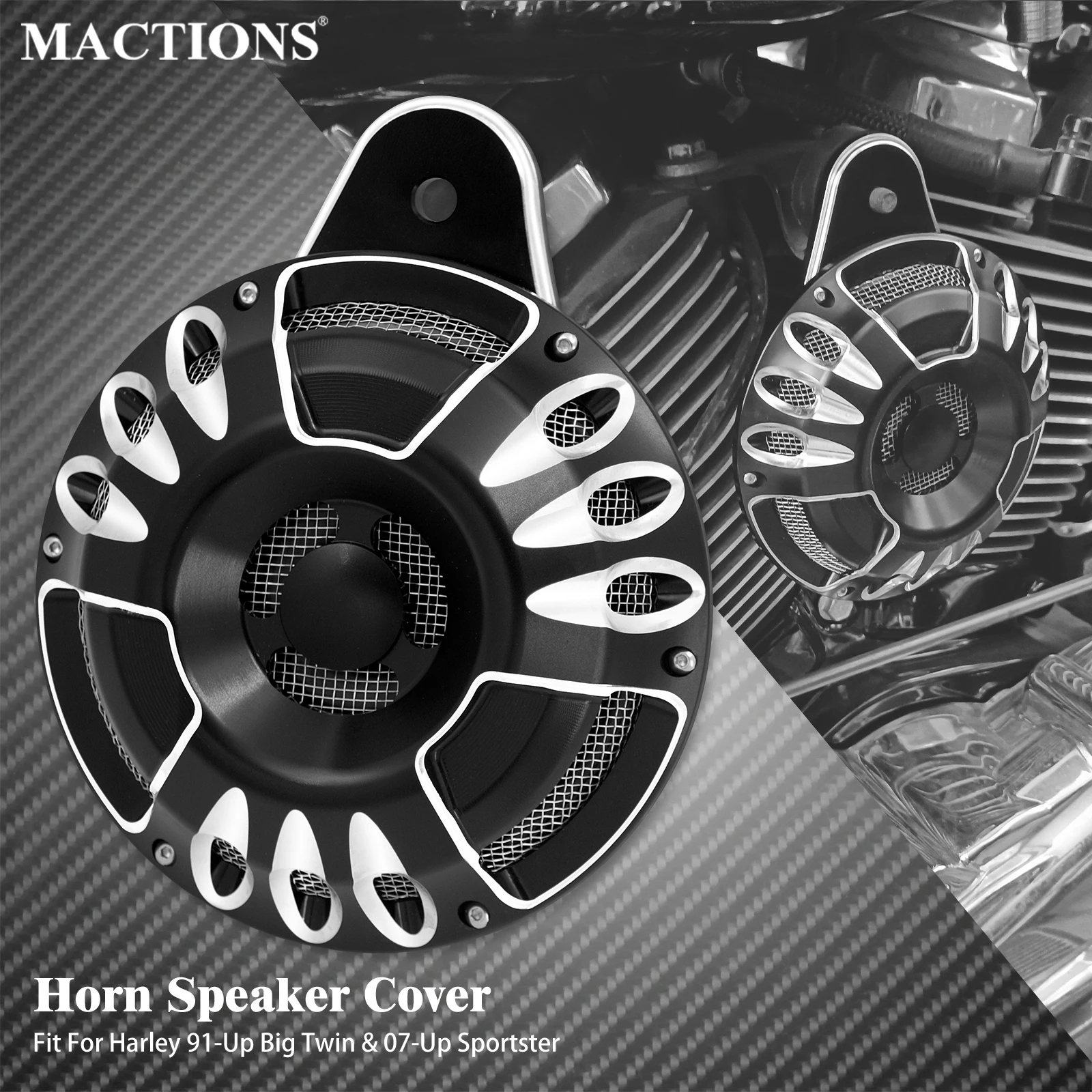 

Motorcycle Horn Loud Speaker Cover Kit For Harley Touring FLT Big Twin Cam 1991-2017 Sportster XL883 1200 2007-21 CNC Horn Cover