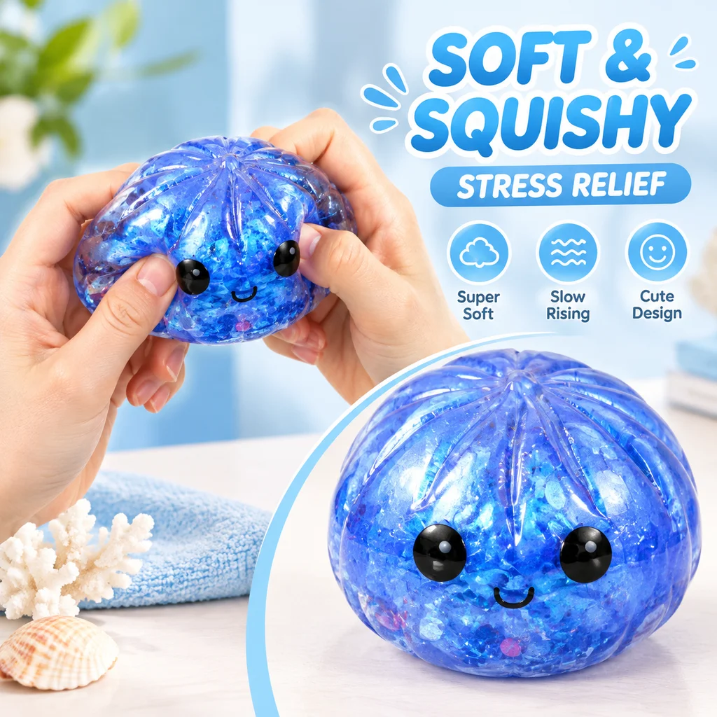 Slow Rising Simulation Squishy Baozi BBQ Pork Bun Soup Dumpling Popping Squeeze Toy Funny Prank Gag Stress Relief Decompression