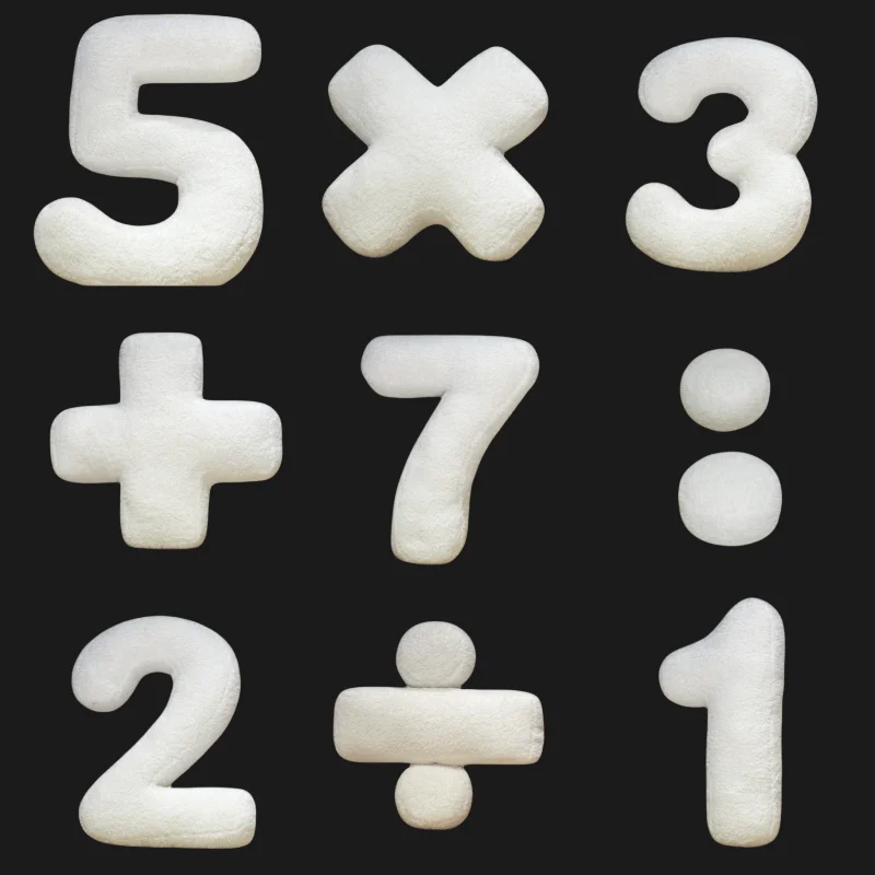 

Funny Math Numbers Symbol Plush Toys Soft Stuffed Calculation Symbol Toys Kids Teaching Props Creative Party Combination Decor