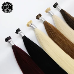 Fairy Remy Hair 0.5g/strand 12/14 inch Real Remy Micro Ring I Tip Human Hair Extensions Straight Pre Bonded Keratin Hair