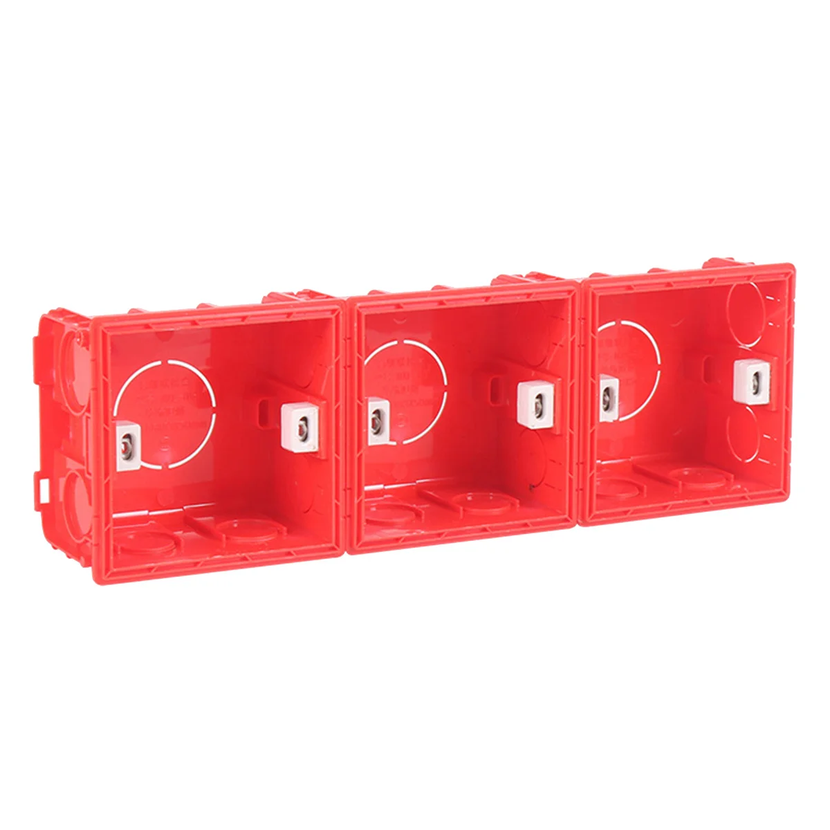 4pcs Concealed Switch Socket Durable Plastic Mount For Home Electrical Installation Red Wiring Box Concealed Box