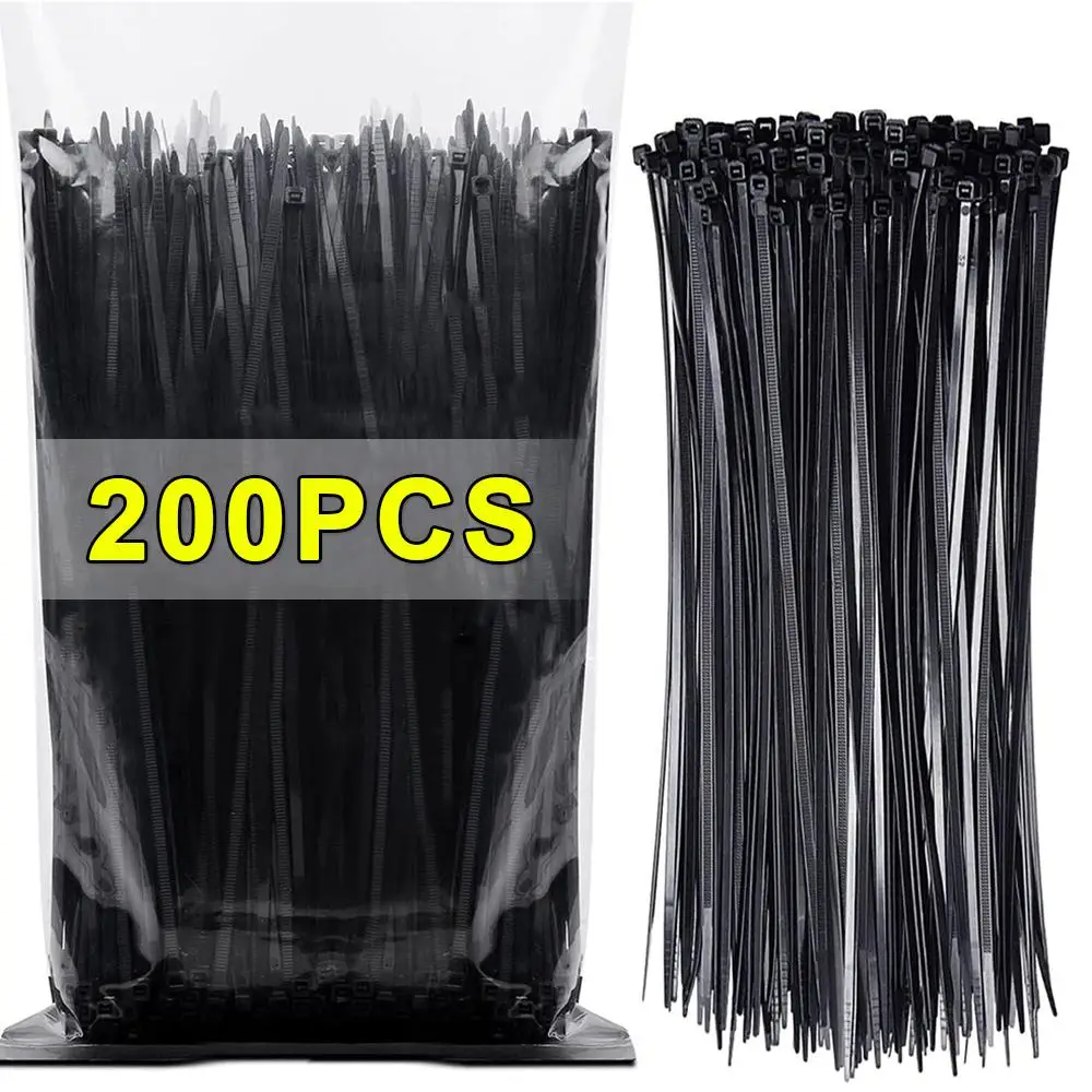 100/500Pcs Nylon Cable Ties Adjustable Self-locking Cord Ties Straps Fastening Loop Reusable Plastic Wire Ties For Home Office