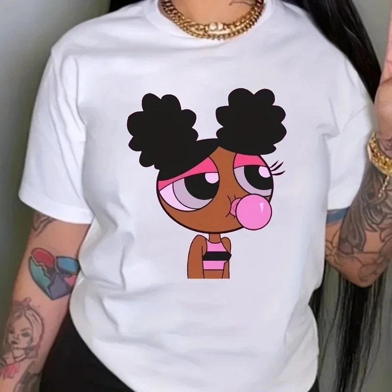 

Белая хлопковая футболка с принтом для маленьких девочек, летняя повседневная женская футболка высокого качества с круглым воротником, модная футболка с короткими рукавами