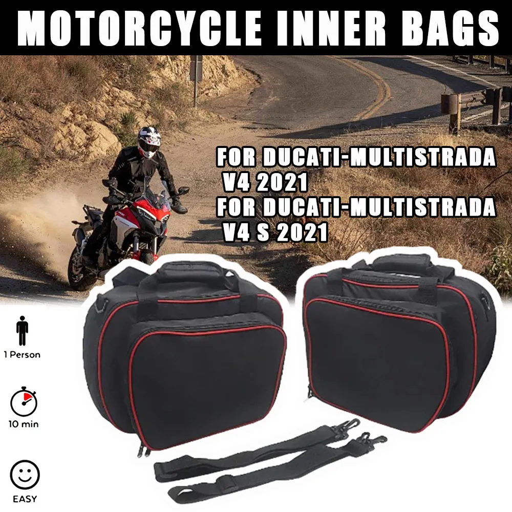 New For Ducati Multistrada V4 S 2021Motorcycle Accessories  Inner Bags For Plastic Side Panniers Cases Black