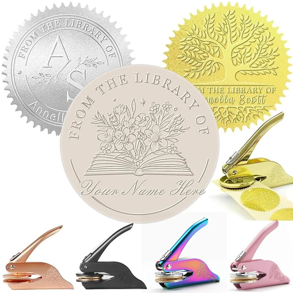 Embosser Stamp LOGO Customized Wedding Library Book Private Seals Customization Envelope Party Invitation Embossing Stamps DIY