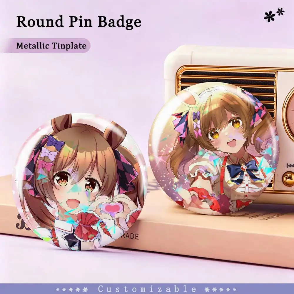 Umamusume-P-D S-Smart Falcon Badges Creative Tinplate Round Button PinsBrooch Badge Clothes Backpack Custom