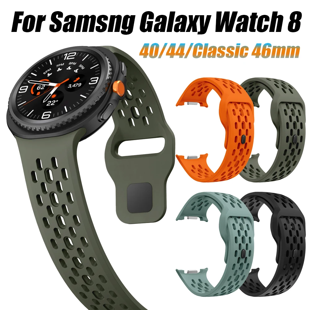 لا توجد فجوات سيليكون حزام لساعة سامسونج جالاكسي 8 الكلاسيكية 46 مللي متر الفرقة لساعة سامسونج 8 44 مللي متر 40 مللي متر تنفس سوار حزام الساعات