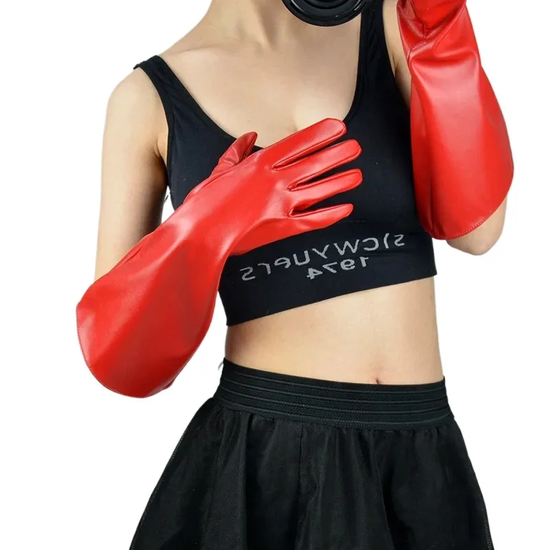 

38cm Long Gloves Big Sleeve Wide Cuff Lantern Sleeve Puff Sleeve Emulation Leather Black ONE PUNCH-MAN Saitama Cosplay Red PU