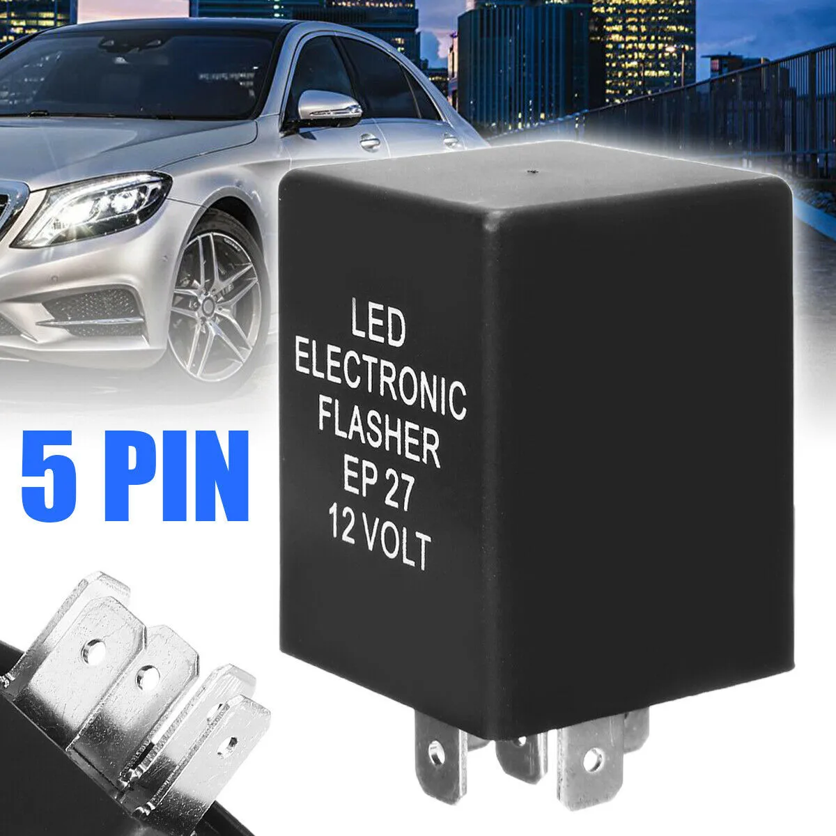 5-pin LED Electronic Flasher Relay Car Steering Double Flashing LED Light Flashing Relay For Enhanced Car Lighting Interior Part