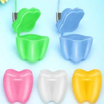 5 قطع من صندوق حفظ أسنان الحليب على شكل أسنان، حامل أسنان الطفل، حاوية تذكار للأطفال، هدية عيد الميلاد والكريسماس