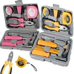 Household Repair Tool Kit Multi-Purpose Home Hand Tool Set with Storage Case Durable Hammer and Allen Key Ratchet Wrench set