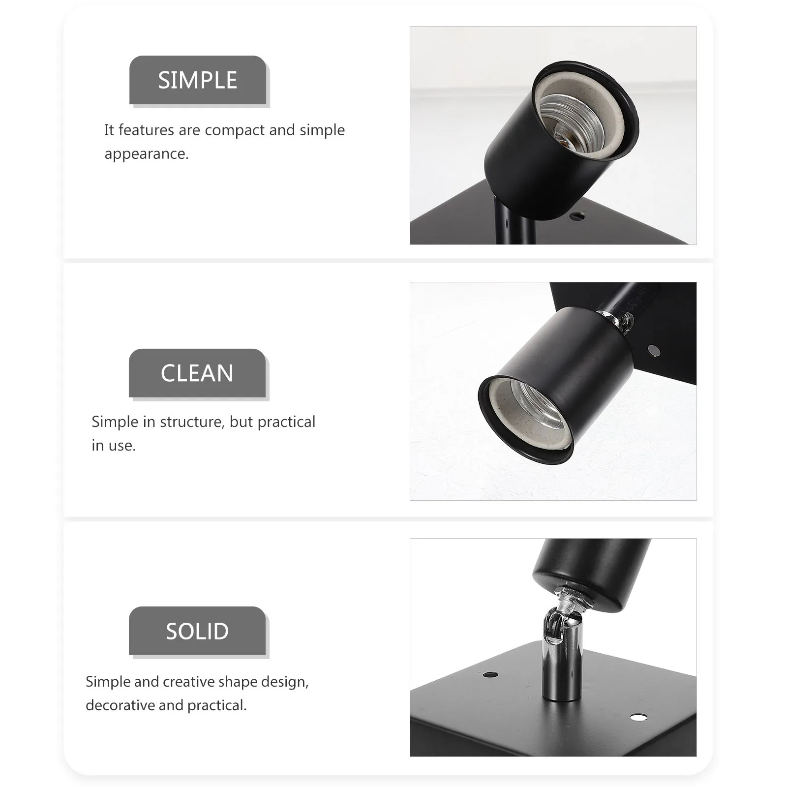 

Rotatable E27 Socket 180 Degree Light Bulb Holder Durable Minimalist Design Lamp Base Screw Holder E27 Socket Light Bulb Base