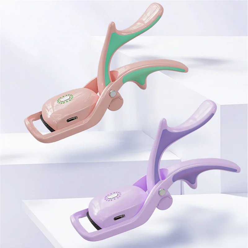 A84X-Rizadores de cílios elétricos USB recarregável aquecido modelador de cílios com pente, 3 modos de aquecimento branco