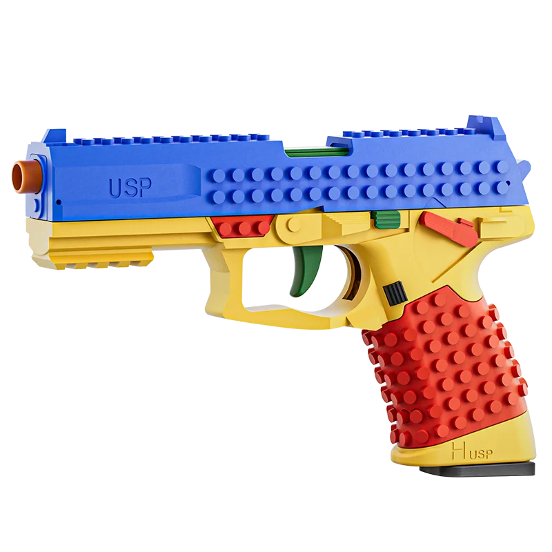 Pistola de Tiro Contínuo com Ejeção de Cápsulas e Blowback, Projétil Macio, com Efeito de Recarga Vazia, Presente de Aniversário